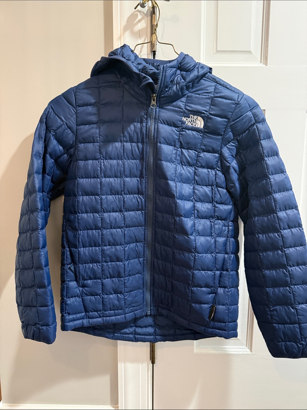 The North Face Kids Navy Blue Quilted Hooded Puffer Jacket